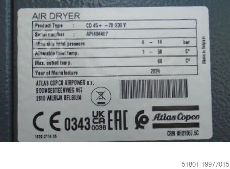 Screw compressor Atlas Copco sf22+ Scroll + CD45+ droger set