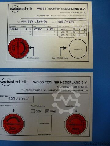 Weiss 1,500 L climate test chamber Weiss 1500SB/+10JU/40DU
