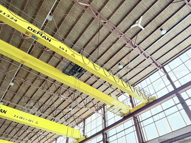 Overhead crane 23,880 mm / 10 tons DEMAG Dubbelligger Bovenloopkraan