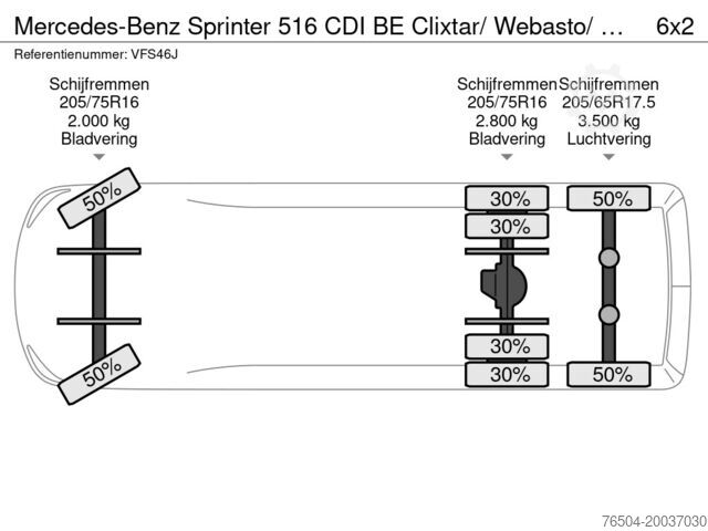 Closed box Mercedes-Benz Sprinter 516 CDI BE Clixtar/ Webasto/ 27 KUB/ N...