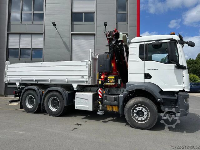 3-Seiten-Kipper MAN TGS 26.480 6x4 Krankipper Fassi F255.A.2.24
