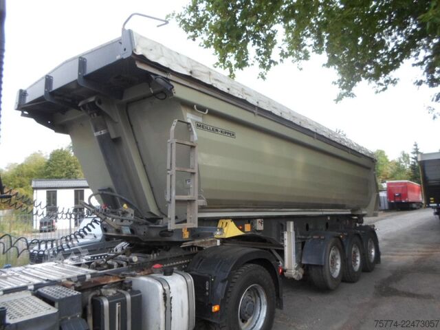 Tipper semitrailer MEILLER KISA 3/Stahlmulde/ca. 29 m/E-Verdeck