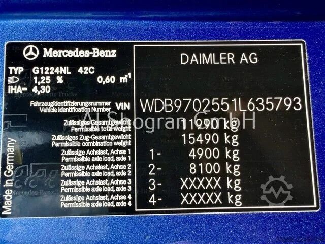 Refrigerated/frozen transport Mercedes-Benz Atego 1224 /Carrier Supra 750/Rohrbahnen/Euro5