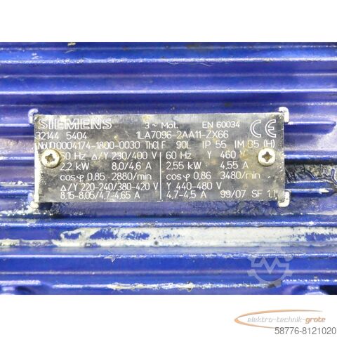 Control unit  KSB ETACHROM BC  SN:6-9531327631 + 1LA7096-2AA11-ZX66