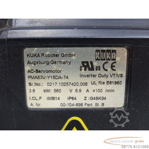 KUKA engine KUKA Kuka PMA53V-Y15DA-74 Servomotor