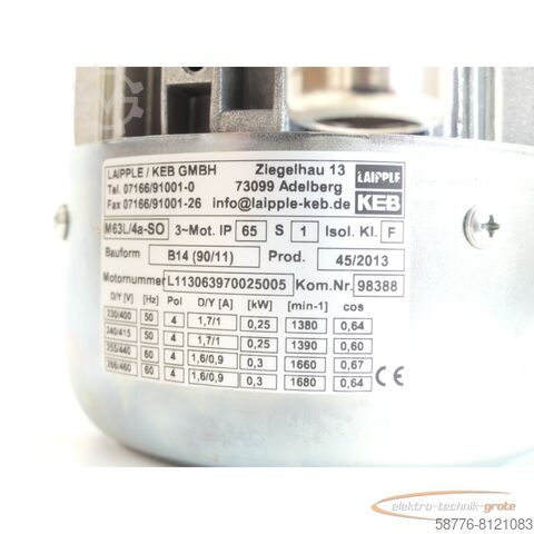 Control unit Laipple / KEB LAIPPLE / KEB M63L / 4a-SO SN:L113063970025005