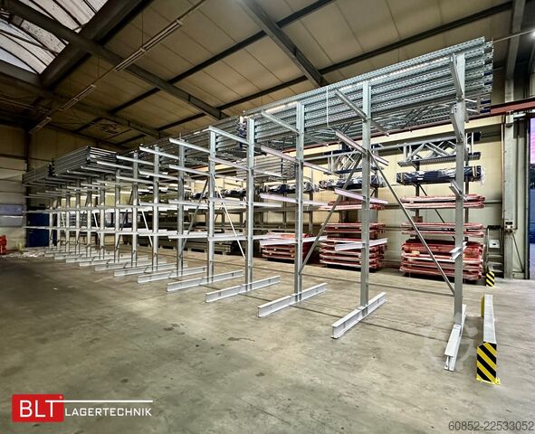 Cantilever rack ca. 18,45 lfm Kragarmregal Doppelseitig H:400 cm 500 Kg/Arm