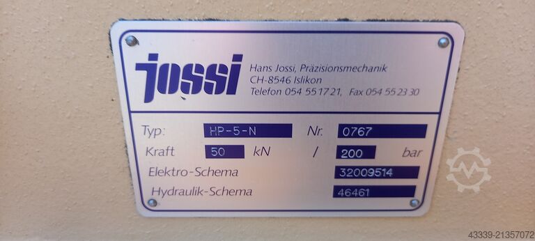 Hydraulische Presse JOSSI HP 5N
