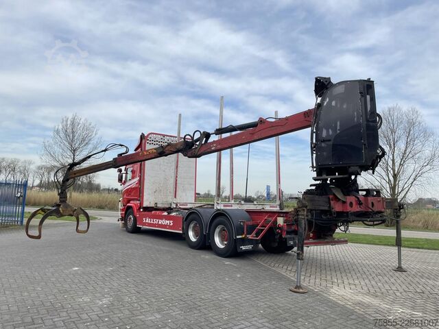 Log transporter Scania R730 Woodtransport / 6x4 / Hiab Crane / Retarde...