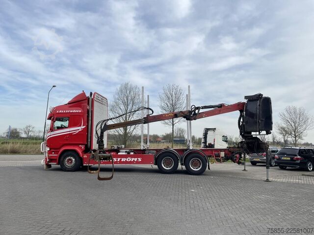 Log transporter Scania R730 Woodtransport / 6x4 / Hiab Crane / Retarde...