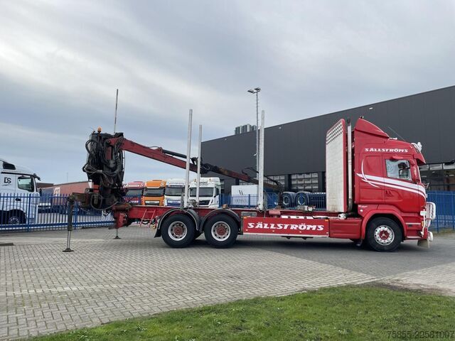 Log transporter Scania R730 Woodtransport / 6x4 / Hiab Crane / Retarde...