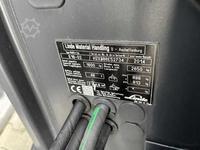 Electric 3-wheel forklift Linde E16-02