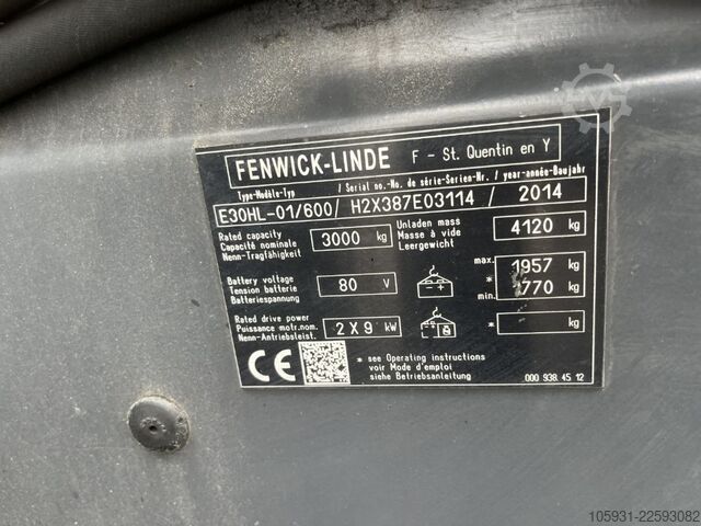 Elektro 4 Rad-Stapler Linde E30HL-01/600