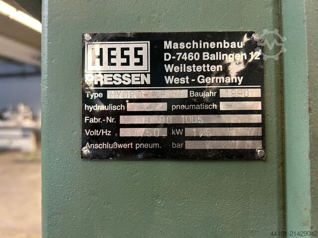 Frame press Hess Hydro-Export Hess Hydro-Export