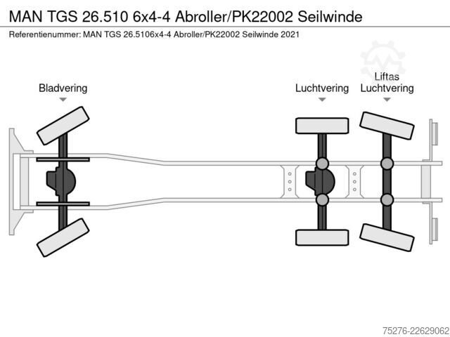 Hook arm system MAN TGS 26.510 6x4-4 Abroller/PK22002 Seilwinde