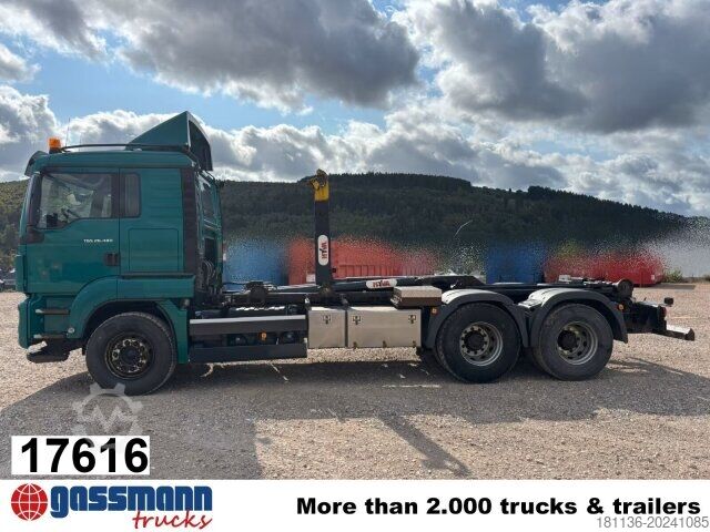 Roll-off tipper truck MAN TGS 26.480 6x4/45 BL, Klima, Intarder, Hyva 20.60