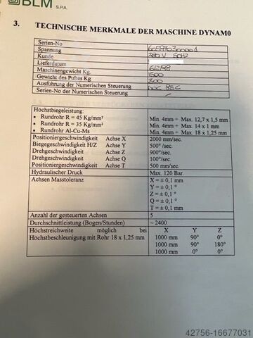 5-axis CNC tube bending machine BLM Dynamo