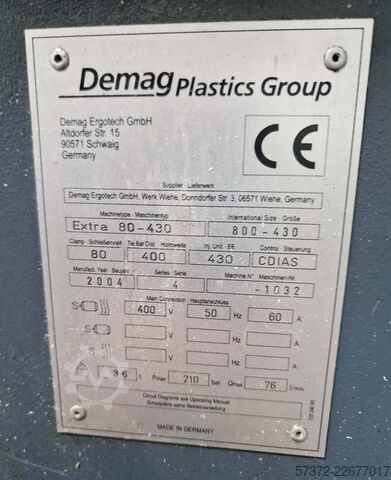 Injection Moulding Machine Demag Ergotech Extra 80-430