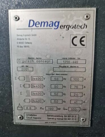 Injection Moulding Machine Demag Ergotech 1250-440 concept