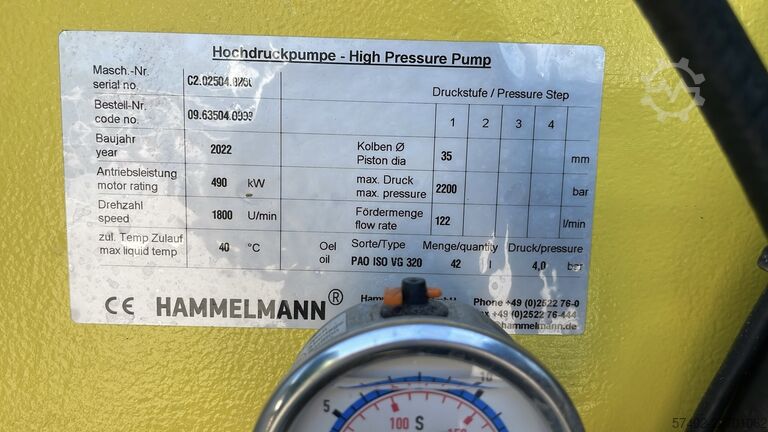 Hochdruckwasserstrahlanlage Hammelmann HDP 504