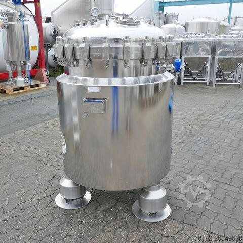 733 litre heatable/coolable pressure vessel made of V4A with propeller agitator. Bioengineering B0057