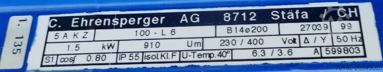 733 litre heatable/coolable pressure vessel made of V4A with propeller agitator. Bioengineering B0057