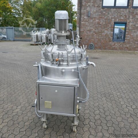 250 liter heatable/coolable pressure vessel made of V2A with dispersing agitator. Schwarz B0055