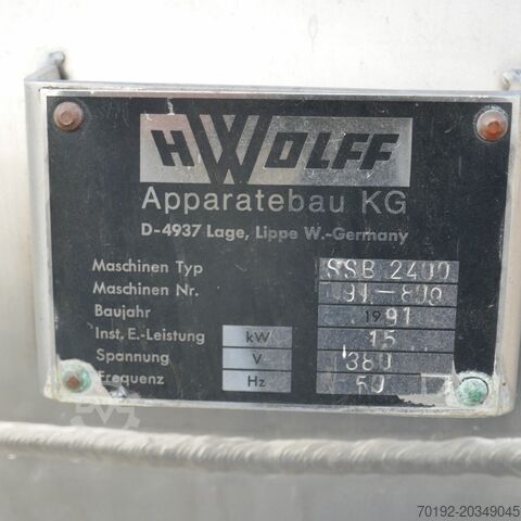 2950 liter heatable/coolable pressure vessel made of stainless steel 316 with dissolver agitator H. WOLFF Apparatebau KG B0053