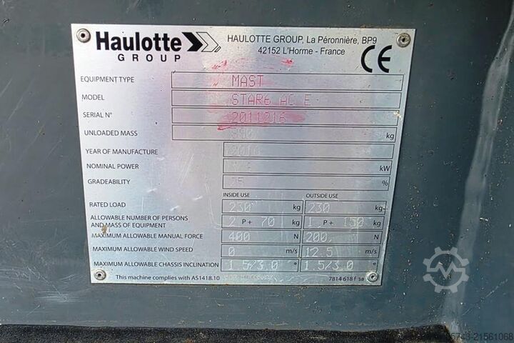 Scherenhebebühne Haulotte Star 6 Electric, Non Marking Tyres, 5.8m Working H