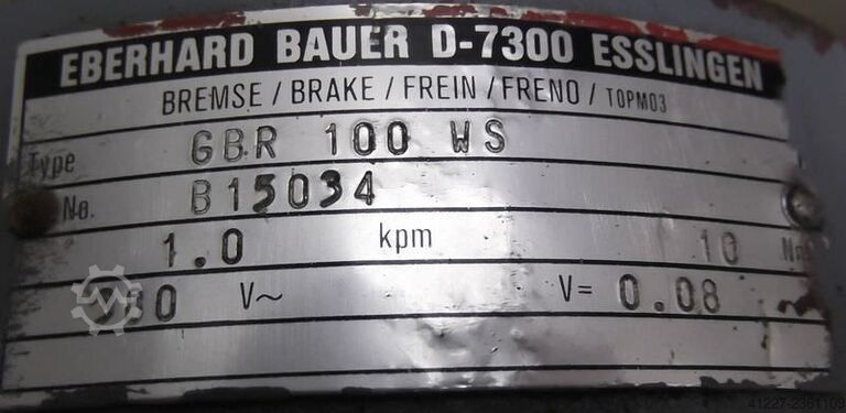 Geared motor 1.1 kW 250 rpm Bauer DK940A/216