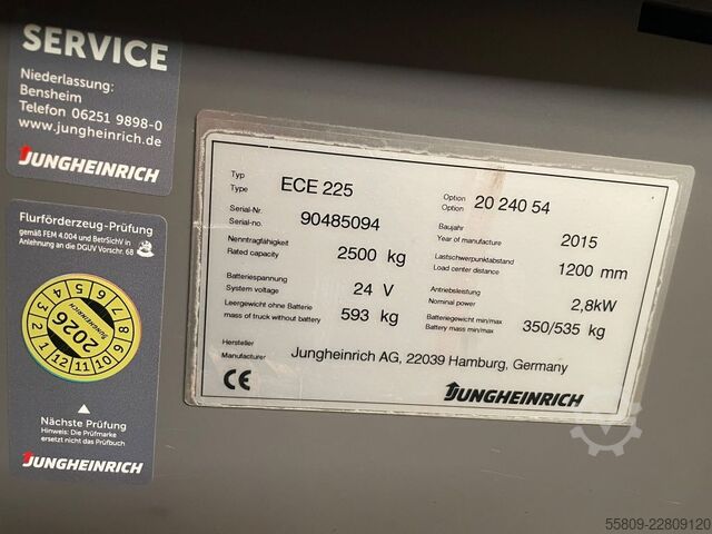 Niederhubwagen Jungheinrich ECE 225 // Horizontal-Kommissionierer // Initialhu