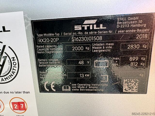 VS-23058 Electric triplex forklift Still RX20-20P STILL RX20-20P