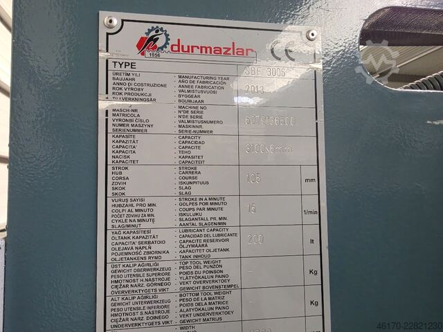 Hydraulic guillotine shear Durma SBF 3006