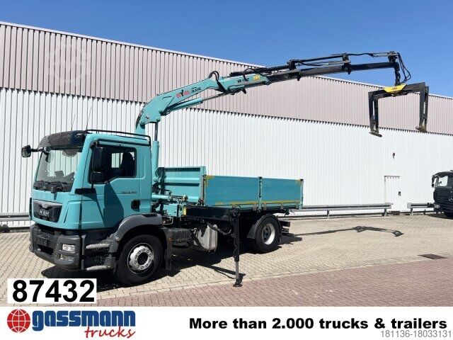 Kipper LKW MAN TGM 18.290 4X2 BL mit Kran Hyva HB 150C