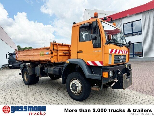 Kipper LKW MAN LE 18.280 4X4 BB, Winterdienstausstattung, Grüne