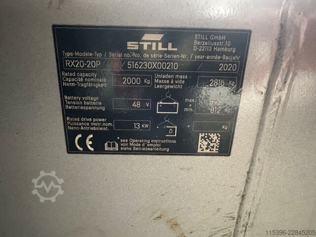 Electric 4-wheel forklift Still RX 20-20 P - TRIPLEX 6,1 m