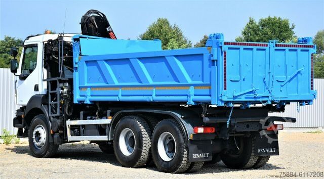Tipper truck RENAULT KERAX 370 DXI* HIAB 122B-3 HIDUO/FUNK * 6x4