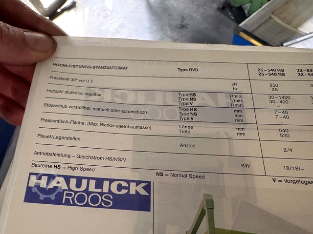 Hydraulic press HAULICK + ROOS RVD 125-1180 NS