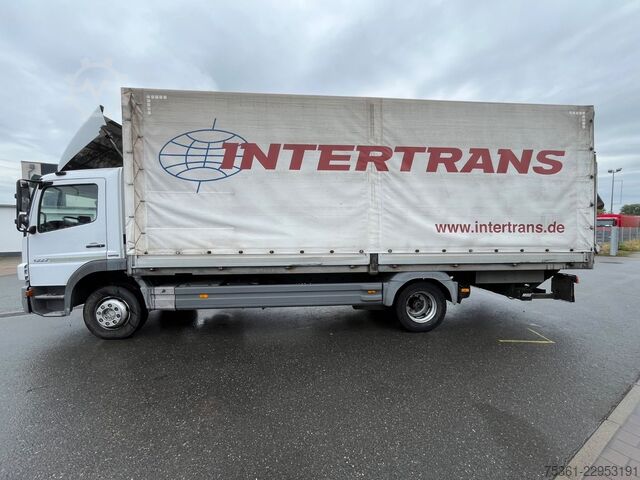 Flatbed truck with tarp MERCEDES-BENZ Atego 1222 Pritsche & Plane mit LBW AHK Schalter
