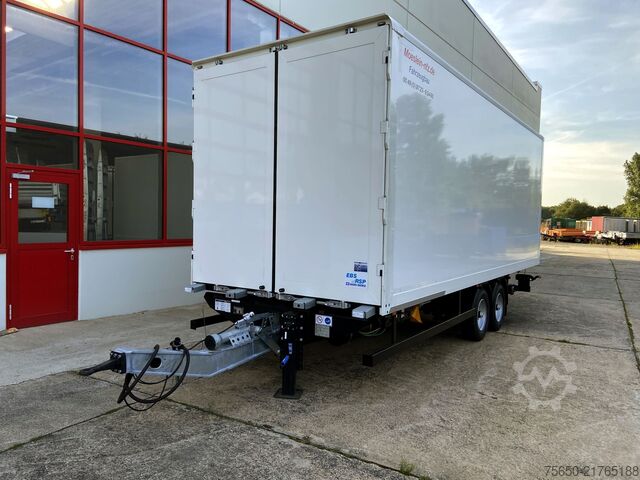 Box trailer Möslein TK0105D-L Weiß  Tandem Koffer, Ladebordwand 1,5 t + DurchladbarNeufahrzeug --
