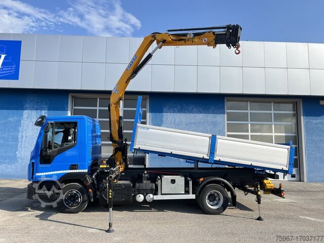 Three-side tipper truck with crane Iveco Eurocargo 120-220L