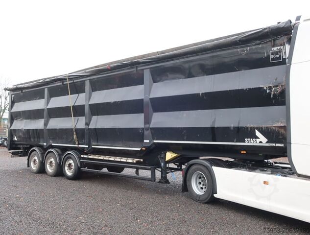 Tipper semitrailer Stas S300CX 86m³ Ferrostar Steel Liftachse Schrottmulde