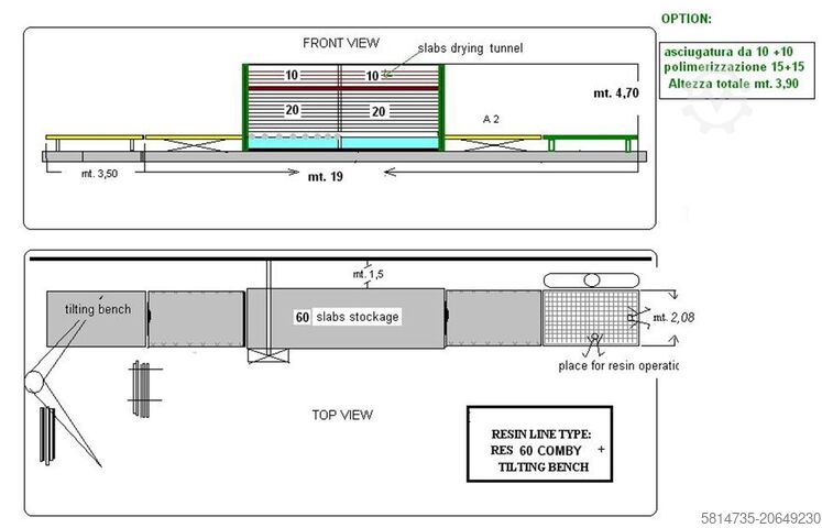Resin line for stone slabs S.E.I. RES 60 COMBI