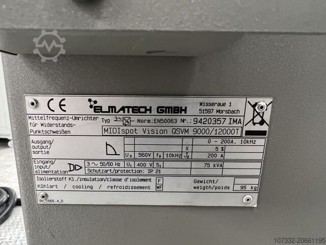 Widerstandspunktschweissmaschine Elmatech GmbH MIDISpot Vision QSVM 9000/12000T
