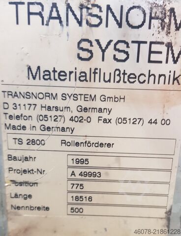 Roller conveyor Transnorm 3620-600-555