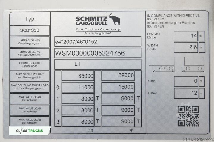 Reefer semitrailer SCHMITZ CARGOBULL SKO FP 60 ThermoKing SLXi 300