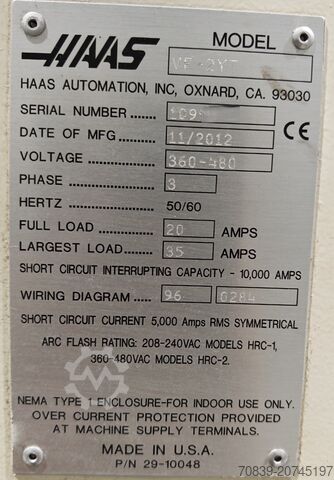 Universal-Bearbeitungszentrum HAAS VF-2YT