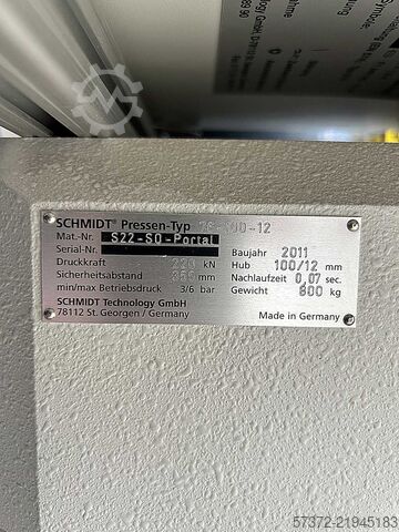 Pneumatic Press SCHMIDT 76-100-12