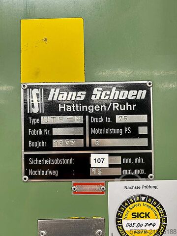Single Column Hydraulic Press Hans Schoen UTE-B