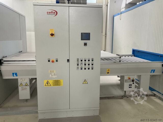 Lackier-Fertigbearbeitungsanlage CEFLA IBOTIC + PF-VL 6/7400 + GPAU/30